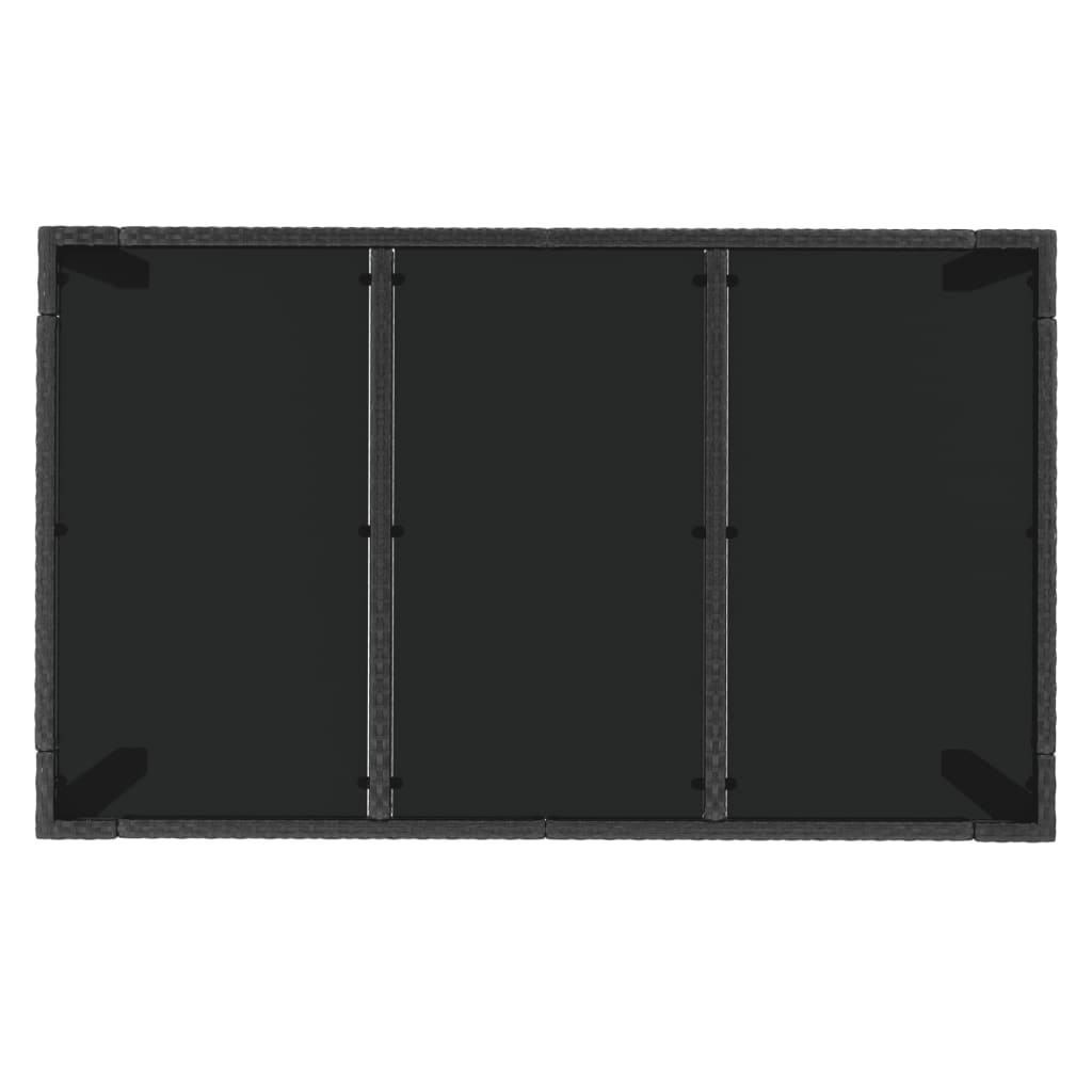 Set da Pranzo Giardino 7pz Nero e Grigio con Cuscini Polyrattan - homemem39