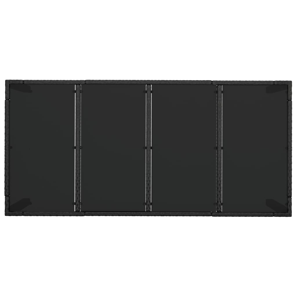 Set da Pranzo da Giardino 7 pz Nero con Cuscini in Polyrattan | homemem39