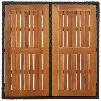 Set da Pranzo da Giardino 3 pz con Cuscini Nero in Polyrattan - homemem39