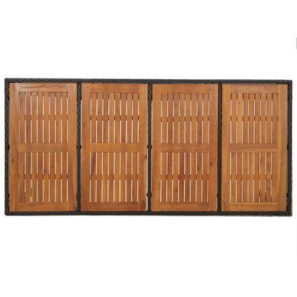 Set da Pranzo da Giardino 9 pz con Cuscini Nero in Polyrattan | homemem39