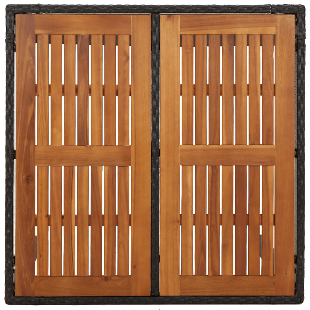 Set da Pranzo da Giardino 5 pz Nero con Cuscini in Polyrattan | homemem39