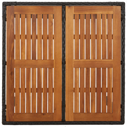 Set da Pranzo da Giardino 5 pz Nero con Cuscini in Polyrattan - homemem39