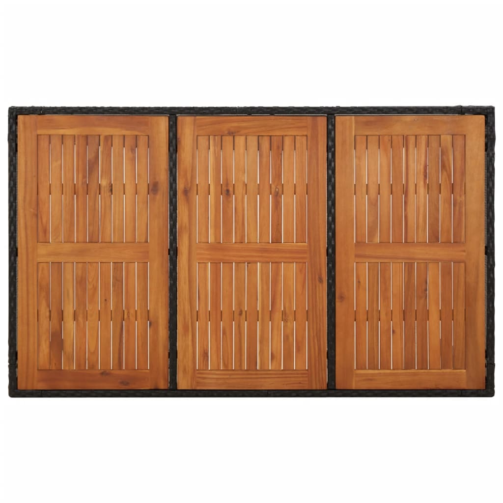 Set da Pranzo da Giardino 7 pz Nero con Cuscini in Polyrattan | homemem39