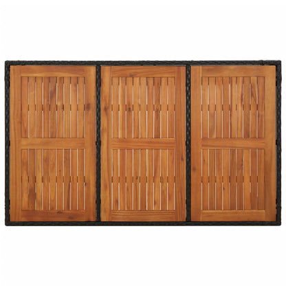 Set da Pranzo da Giardino 7 pz Nero con Cuscini in Polyrattan | homemem39