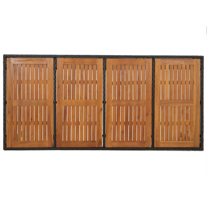 Set da Pranzo da Giardino 7 pz Nero con Cuscini in Polyrattan | homemem39