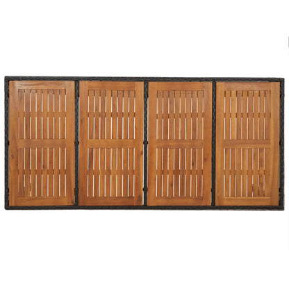 Set da Pranzo da Giardino 9 pz con Cuscini Nero in Polyrattan | homemem39