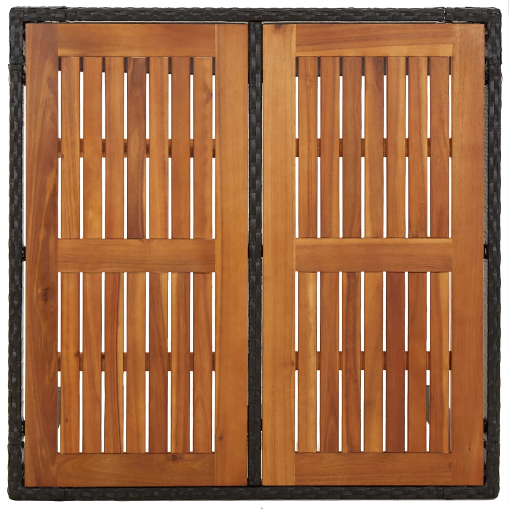 Set da Pranzo da Giardino 5 pz Nero con Cuscini in Polyrattan | homemem39
