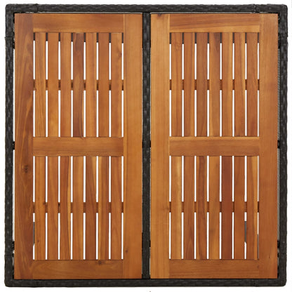 Set da Pranzo da Giardino 5 pz Nero con Cuscini in Polyrattan - homemem39