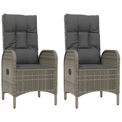 Set da Pranzo da Giardino 4 pz con Cuscini in Polyrattan Grigio | homemem39