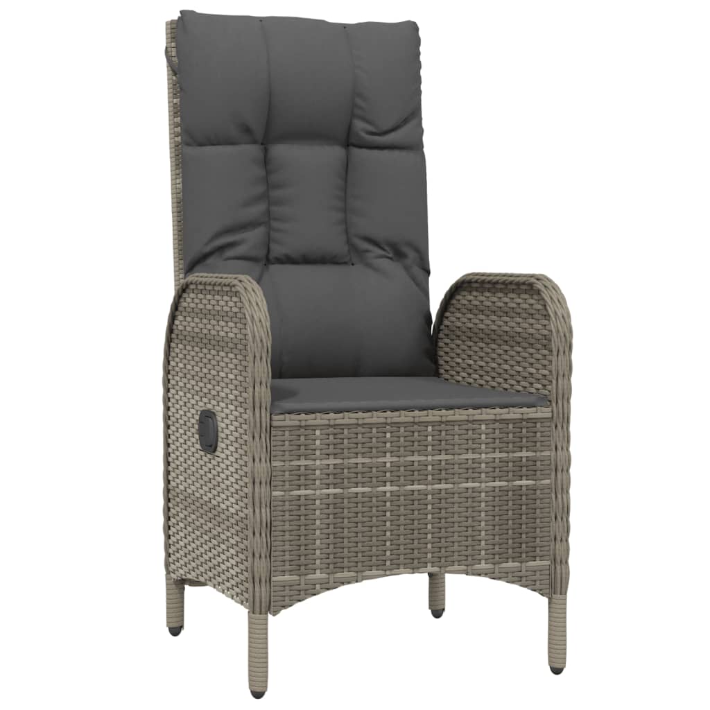Set da Pranzo da Giardino 4 pz con Cuscini in Polyrattan Grigio | homemem39