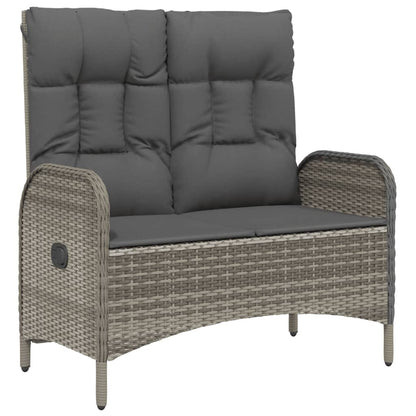 Set da Pranzo da Giardino 4 pz con Cuscini in Polyrattan Grigio | homemem39