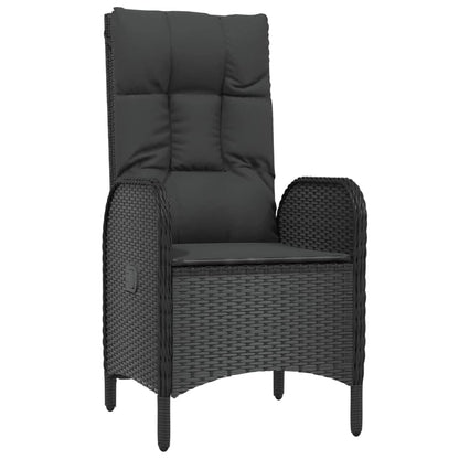 Set da Pranzo da Giardino 4 pz con Cuscini Nero in Polyrattan | homemem39