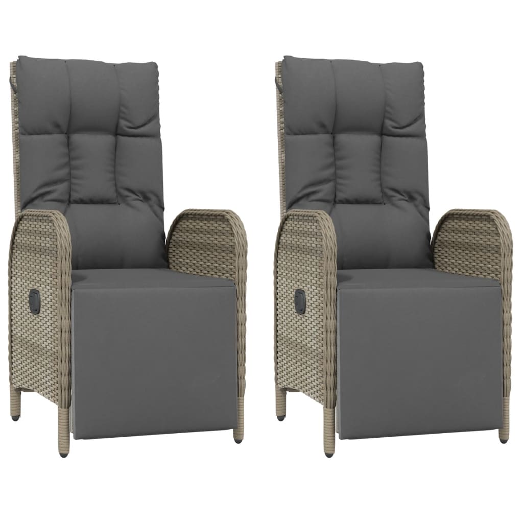 Set da Pranzo da Giardino 4 pz con Cuscini in Polyrattan Grigio | homemem39