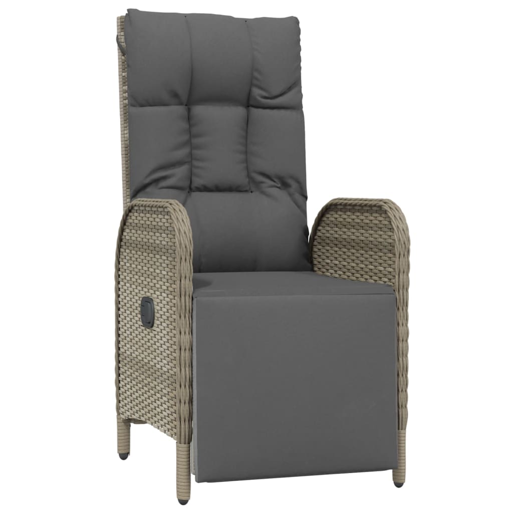 Set da Pranzo da Giardino 4 pz con Cuscini in Polyrattan Grigio | homemem39