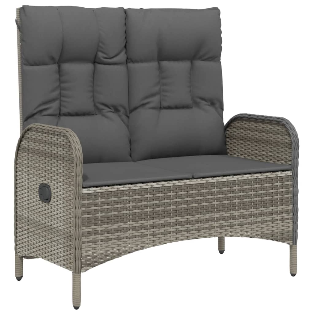 Set da Pranzo da Giardino 4 pz con Cuscini in Polyrattan Grigio | homemem39