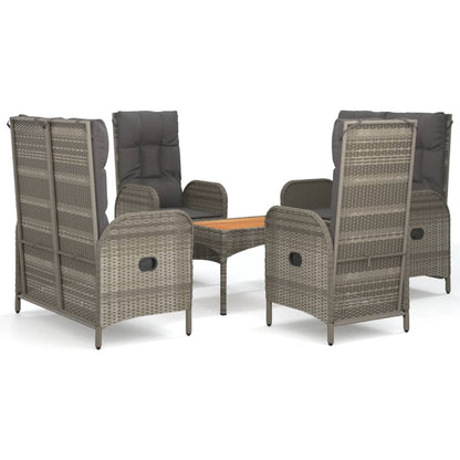 Set da Pranzo da Giardino 5 pz con Cuscini in Polyrattan Grigio | homemem39
