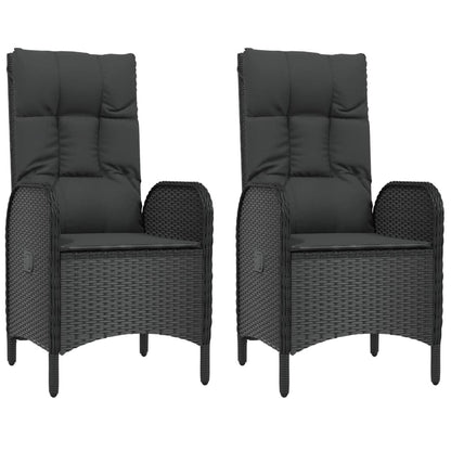 Set da Pranzo da Giardino 5 pz Nero con Cuscini in Polyrattan | homemem39