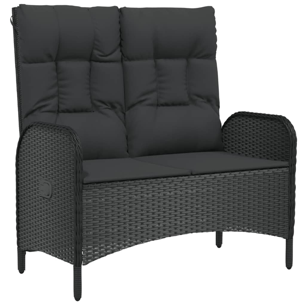 Set da Pranzo da Giardino 5 pz Nero con Cuscini in Polyrattan | homemem39