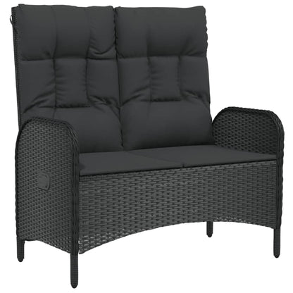 Set da Pranzo da Giardino 5 pz Nero con Cuscini in Polyrattan | homemem39
