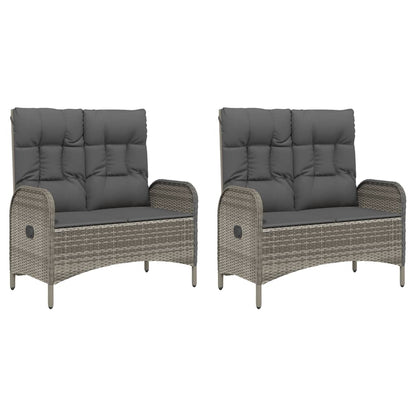 Set da Pranzo da Giardino 5 pz con Cuscini in Polyrattan Grigio | homemem39