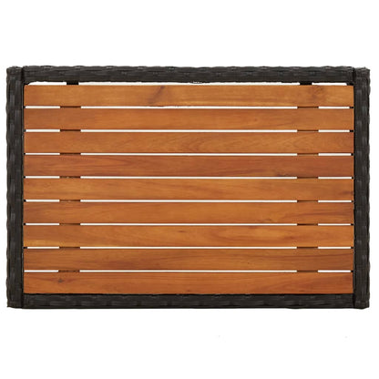 Set da Pranzo da Giardino 5 pz Nero con Cuscini in Polyrattan - homemem39