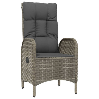 Set da Pranzo da Giardino 3 pz con Cuscini in Polyrattan Grigio - homemem39