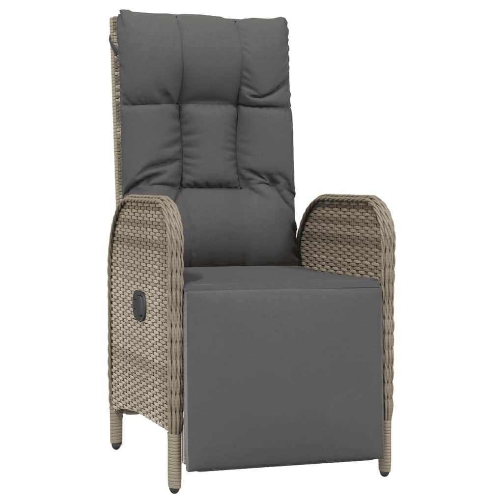 Set da Pranzo da Giardino 3 pz con Cuscini in Polyrattan Grigio | homemem39