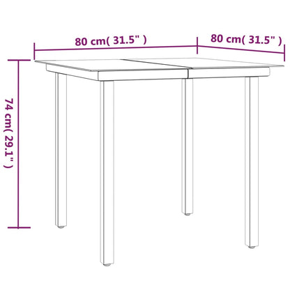 Set da Pranzo da Giardino 3 pz con Cuscini Nero in Polyrattan | homemem39
