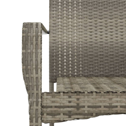 Set da Pranzo Giardino 5pz Nero e Grigio con Cuscini Polyrattan | homemem39