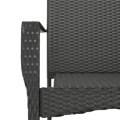 Set da Pranzo da Giardino 5 pz Nero con Cuscini in Polyrattan | homemem39