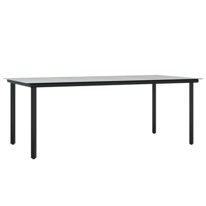 Set da Pranzo da Giardino 9 pz con Cuscini Nero in Polyrattan | homemem39