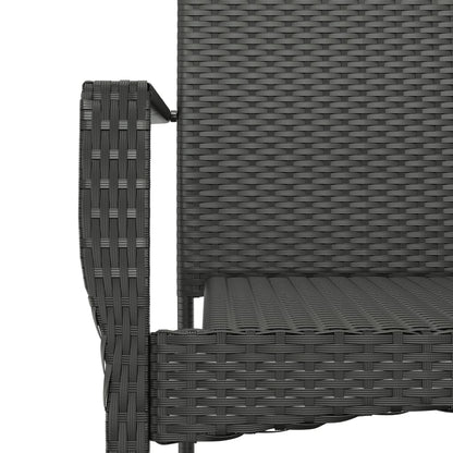 Set da Pranzo da Giardino 9 pz con Cuscini Nero in Polyrattan | homemem39