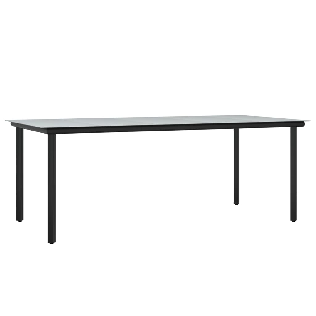 Set da Pranzo Giardino 7pz Nero e Grigio con Cuscini Polyrattan | homemem39