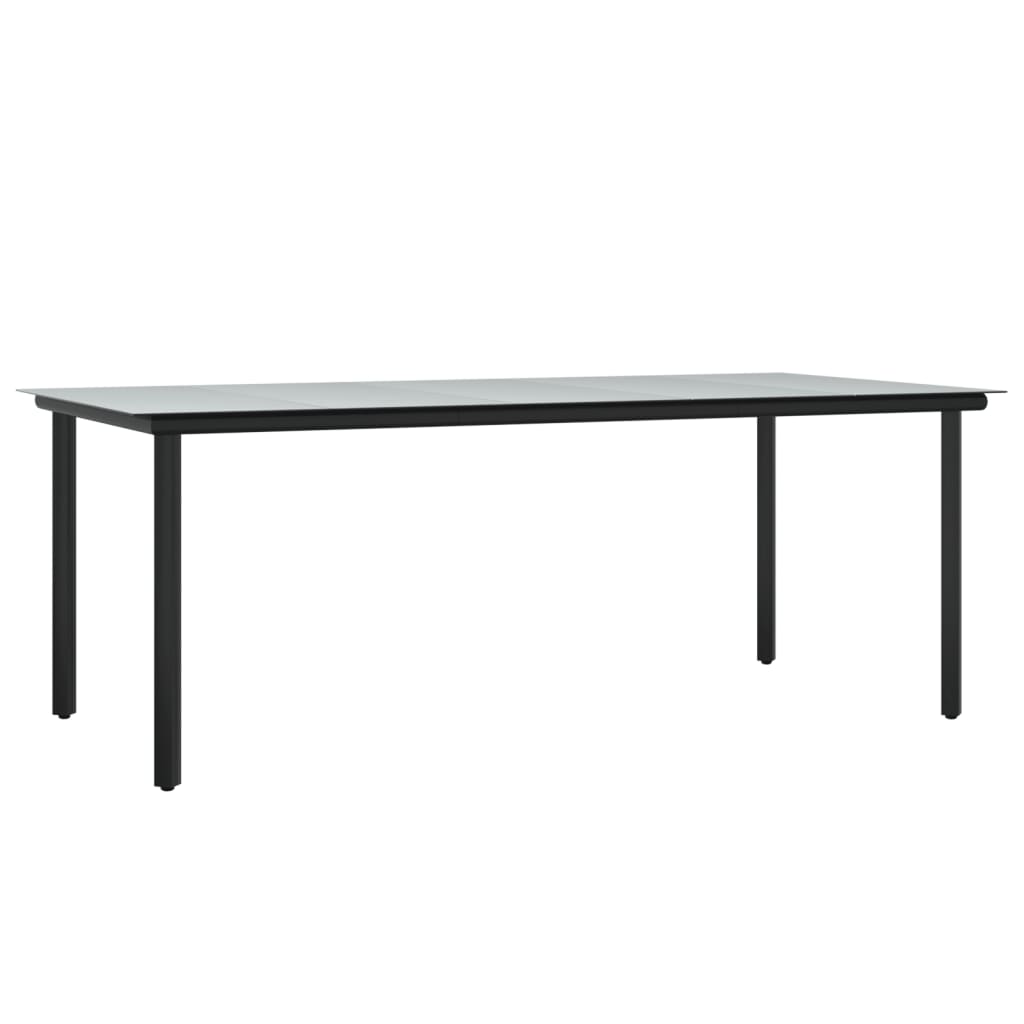Set da Pranzo Giardino 9pz con Cuscini Nero e Grigio Polyrattan | homemem39