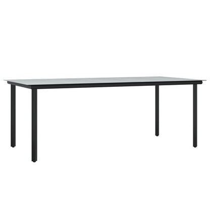 Set da Pranzo Giardino 9pz con Cuscini Nero e Grigio Polyrattan | homemem39