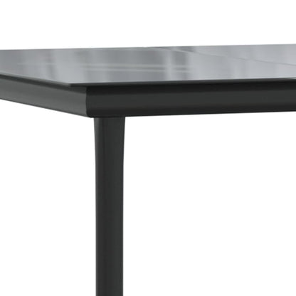 Set da Pranzo Giardino 5pz Nero e Grigio con Cuscini Polyrattan | homemem39