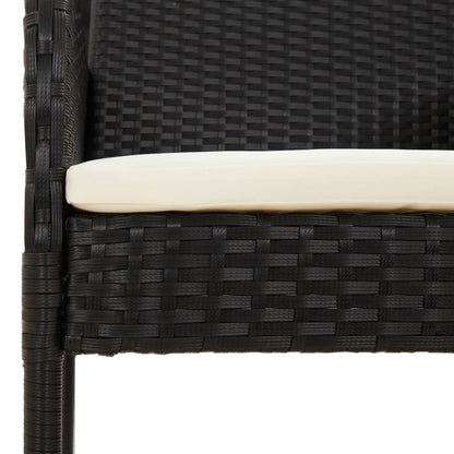 Set da Pranzo da Giardino 9 pz con Cuscini Nero in Polyrattan | homemem39