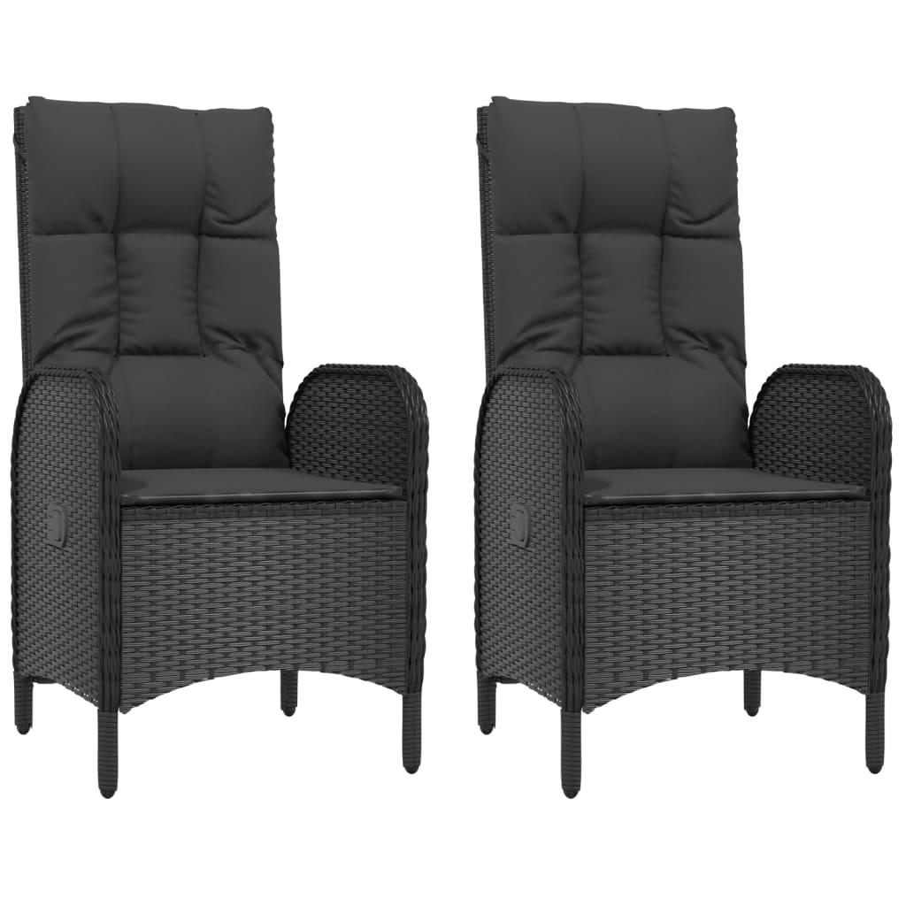 Set da Pranzo da Giardino 5 pz Nero con Cuscini in Polyrattan | homemem39