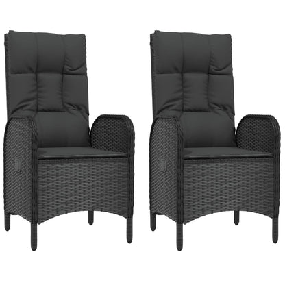 Set da Pranzo da Giardino 5 pz Nero con Cuscini in Polyrattan | homemem39