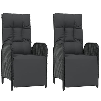 Set da Pranzo da Giardino 5 pz Nero con Cuscini in Polyrattan | homemem39
