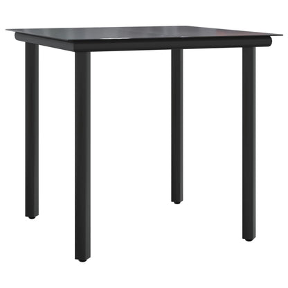 Set da Pranzo Giardino 5pz Nero e Grigio con Cuscini Polyrattan | homemem39