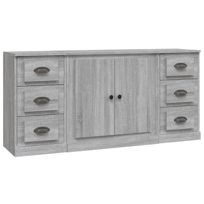 Credenze 3 pz Grigio Sonoma in Legno Multistrato - homemem39