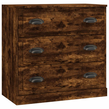 Credenze 2 pz Rovere Fumo in Legno Multistrato