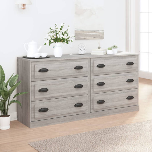 Credenze 2 pz Grigio Sonoma in Legno Multistrato - homemem39