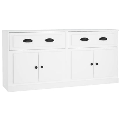 Credenze 2 pz Bianche in Legno Multistrato
