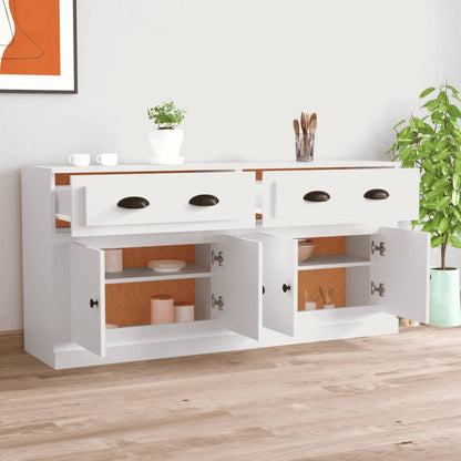 Credenze 2 pz Bianche in Legno Multistrato