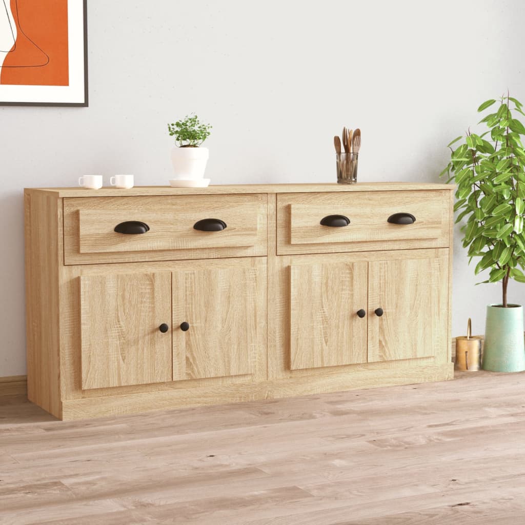 Credenze 2 pz Rovere Sonoma in Legno Multistrato - homemem39