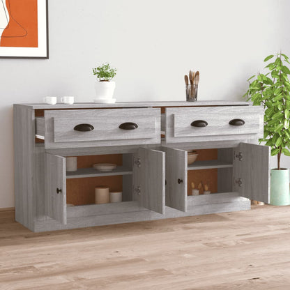 Credenze 2 pz Grigio Sonoma in Legno Multistrato - homemem39