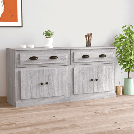 Credenze 2 pz Grigio Sonoma in Legno Multistrato - homemem39