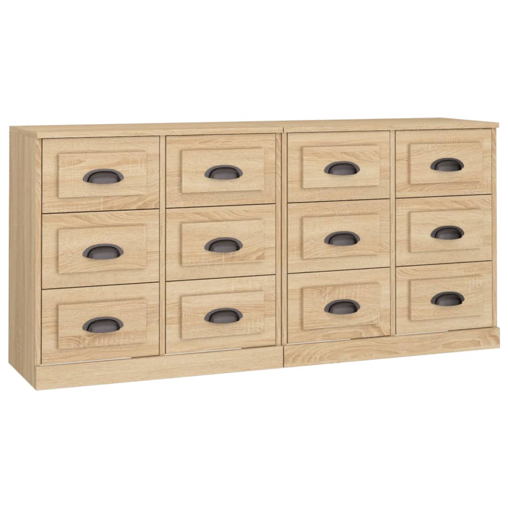 Credenze 2 pz Rovere Sonoma in Legno Multistrato